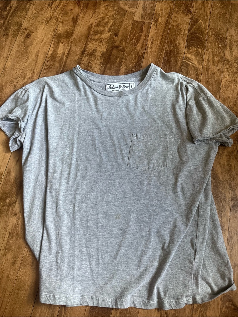 Relaxed Heather Gray Long Sleeve Pocket Tee